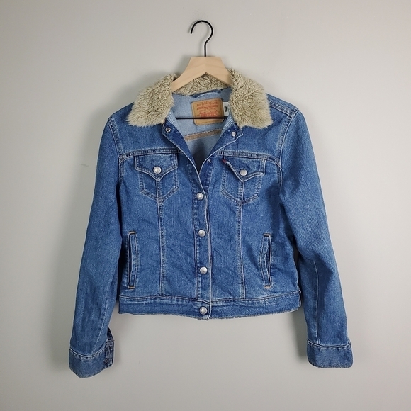 Levi's Weekend Jacket Sherpa Lined Denim Jean Jacket Medium Mis